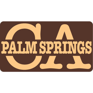 Palm Springs  CA   City & State Brown Rectangle Sticker