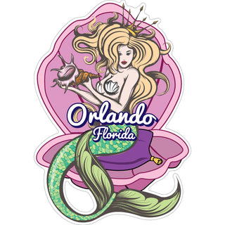 OK4 ORLANDO Mermaid In Shell Mini Sticker