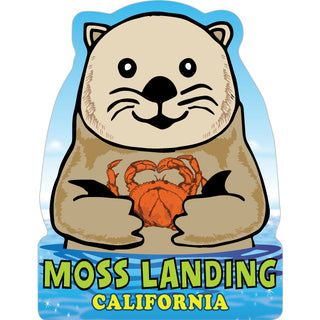 Moss Landing  CA   Sea Otter Cartoon Sticker