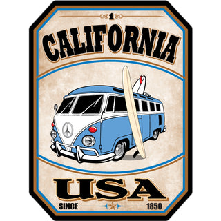 California   Bus Corner View Cut Corners Sticker