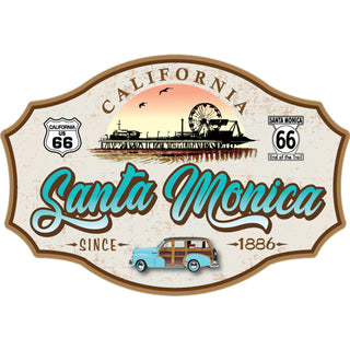Santa Monica California   Vintage Pier Silhouette Sticker