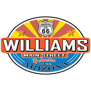 williams route 66 arizona flag oval Sticker