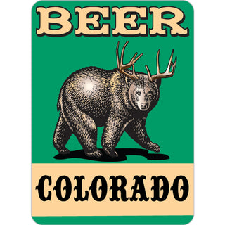Colorado   Bear Deer Beer Sticker