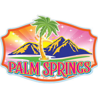 Palm Springs   Pink Sunset Sticker