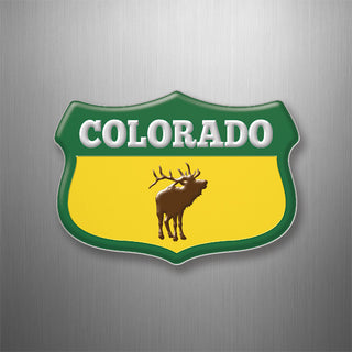 Colorado   Wide Shield Elk 3D Magnet