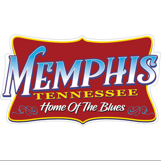 Memphis Home of the Blues Red Sign Sticker