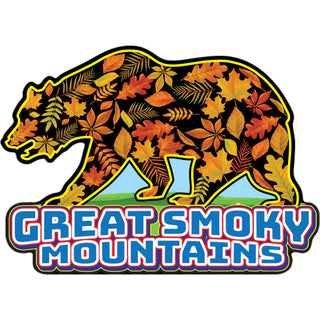 Great Smoky Mountains   Bear Filled with Fall Leaves Sticker