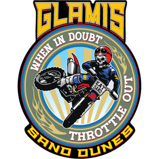 GLAMIS WHEN IN DOUBT THROTTLE OUT Sticker