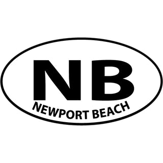Newport Beach CA Black & White Euro Oval Sticker