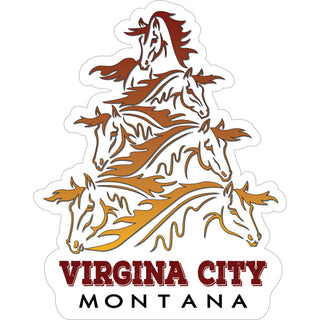 OK4 Virginia City  Montana Horses Vert Triangle Sticker