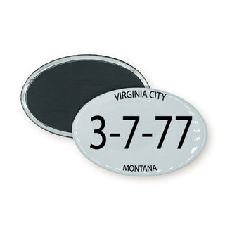 Ruby Changs   Virginia City  Montana 3 7 77 Euro Oval Oval Badge Magnet