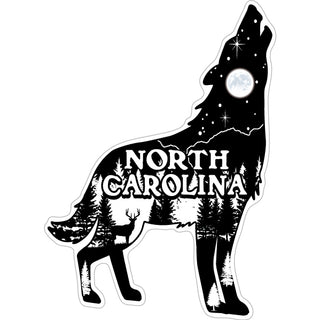 North Carolina   Wolf Howling Mountain scene inside Sticker