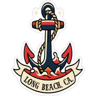 LONG BEACH anchor red blue Sticker
