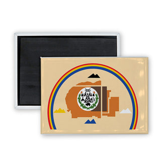 Navajo  AZ   Navajo Arizona Flag Rectangle Badge Magnet