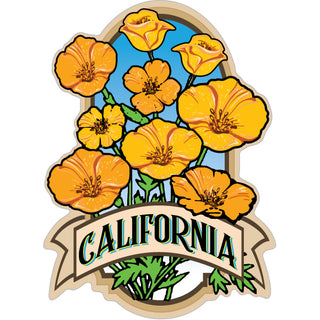 California   Poppy Field Sticker