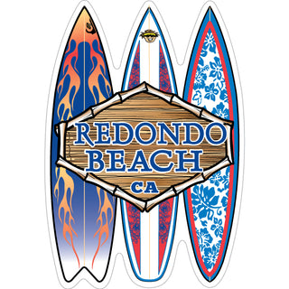 Redondo Beach CA THREE SURFBOARDS Sticker