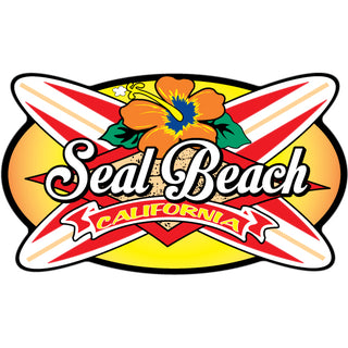 Seal Beach  California   Orange Crossing Surfboards Sticker