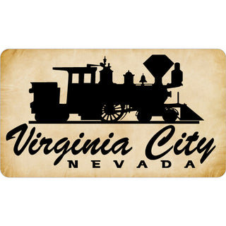 Virginia City  Nevada   Parchment Train Silhouette Sticker