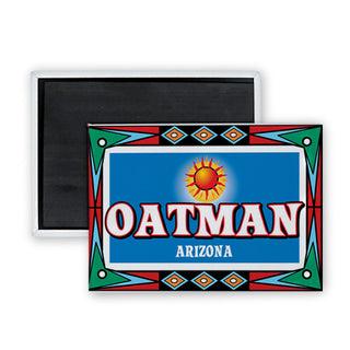 Oatman Blue Southwest Oval Rectangle Badge Magnet
