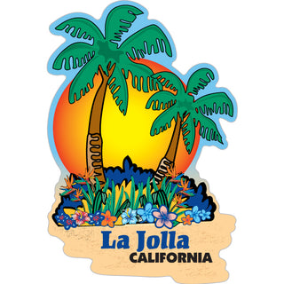 La Jolla  CA   Palms Sunset Sticker