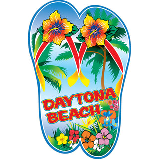 OK4 Daytona Beach Flip Flops Tropical Vertical Sticker