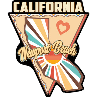 Newport Beach  California   Triangle Sun Heart Sticker