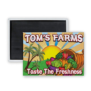 Toms Farms   Cornucopia Oval Rectangle Badge Magnet