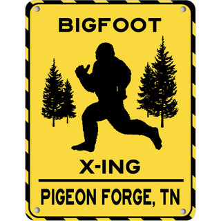 Pigeon Forge  Tennessee   Bigfoot Crossing Sign Vertical Sticker