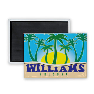 Williams Arizona 7 Seven Palms and Sun Rectangle Badge Magnet