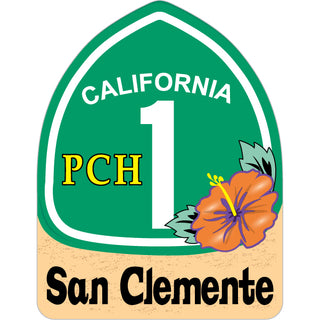 San Clemente  CA   PCH 1 Flower Sign Sticker