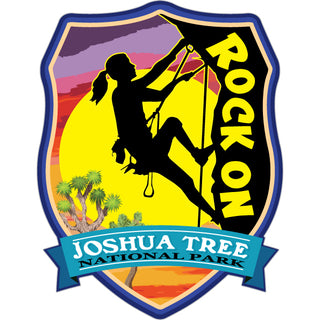 Joshua Tree Rock Climbing Shield Banner Sticker