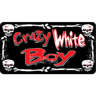 Novelty   Crazy White Boy Sticker