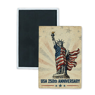 Novelty   Liberty Statue 250th Anniversary Rectangle Badge Magnet