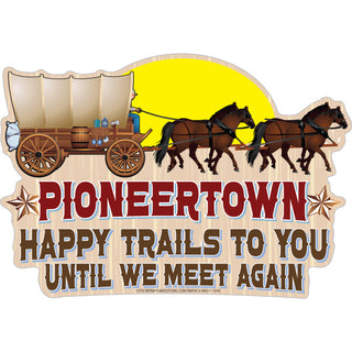 Pioneertown Happy Trails Wagon Sticker