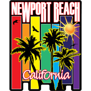 Newport Beach  CA Colorful Bars Sticker
