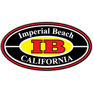 Imperial Beach  California   Black  Yellow and Red Oval Sticker