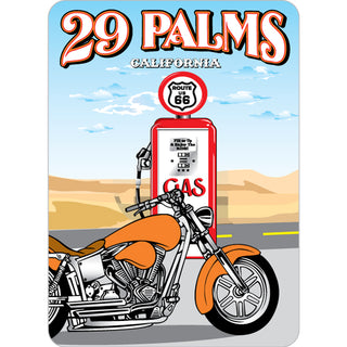 Twentynine Palms  CA Gas Pump and Motorcycle (00552) Sticker