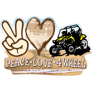 Lake Havasu City  Arizona   Peace Love 4 Wheel Sticker