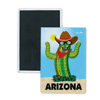 Arizona Happy Cactus Guy (00017) Rectangle Badge Magnet