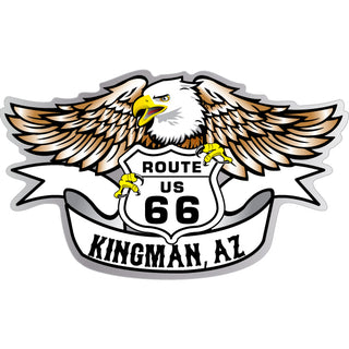 Kingman Route 66 Eagle Black and White Shield Sticker
