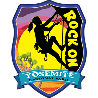 Yosemite National Park   Rock Climbing Shield Sticker