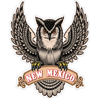 New Mexico   Owl Spread Wings Sticker