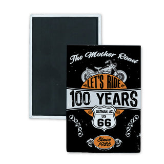Oatman  AZ   The Mother Road  Let's Ride  100 Years Rectangle Badge Magnet