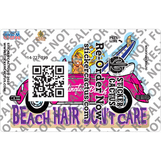 Huntington Beach Hair Pink Car Sticker