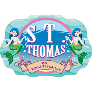 St. Thomas  U.S. Virgin Islands   Blue Hair Mermaids Sticker