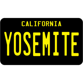 Yosemite  CA   California Black License Plate Sticker