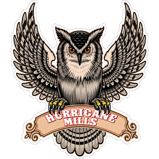 Hurricane Mills Tennessee Owl with Banner Sticker