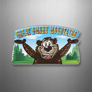 Great Smoky Mountains   Happy Bear 3D Magnet
