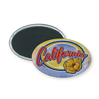 California The Golden State ellow Flower Oval Badge Magnet