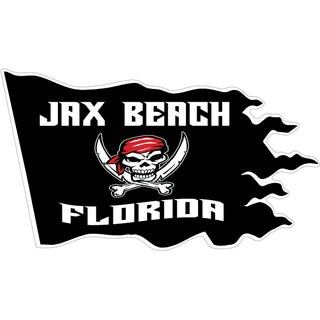 OK3 Jax Beach Pirate Flag Wavy Sticker
